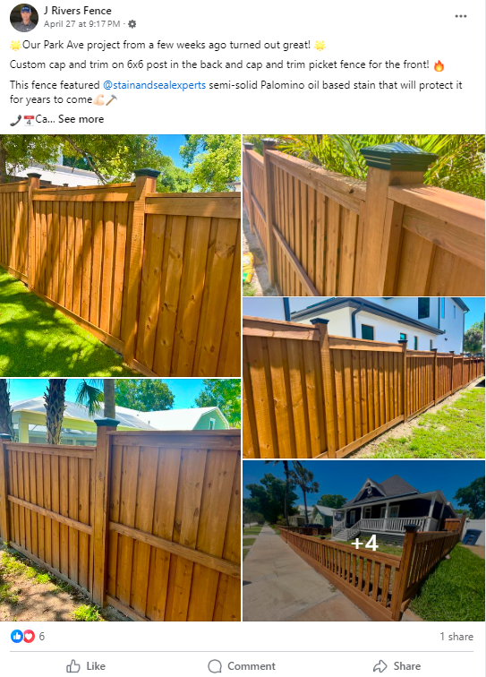 Featured Fence Industry Facebook Post from Today