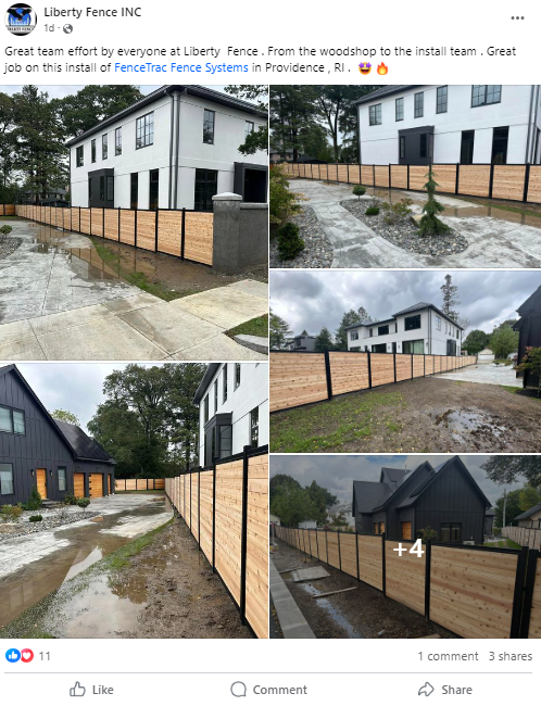 Featured Fence Industry Facebook Post from Today